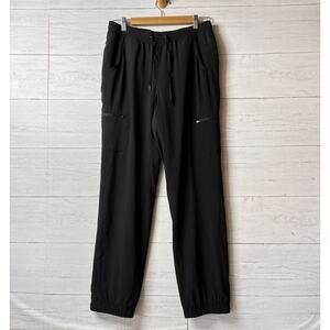 Eddie Bauer Pants Womens Size 8 Black Fleece Lined Elastic Waist Drawstrings